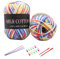 6X 50g Knitting Rainbow Wool Yarn Balls Colorful Hand Crochet Knitting Double Acrylic Yarn Set, 23 Colors, with 3 Crochet Hooks, 2 Needles, 10 Crochet Locking Stitch Markers (15)
