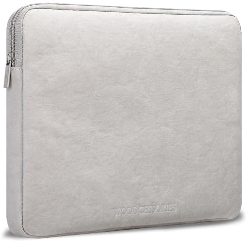 Woodcessories Laptophülle 13 Zoll Rundumschutz | Nachhaltige Laptoptasche wasserabweisend, Notebookhülle grau | Stoßfeste Schutzhülle - aus strapazierfähigem Kraftpapier