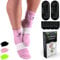 Kühlsocken Chemotherapie für Fußkühlung - Polyneuropathie Socken - Kühlschuhe Gegen Heiße Füße mit 4 Kühlpads Gel für Fuß - Kältesocken mit Fixierband (S/M, Rosa)