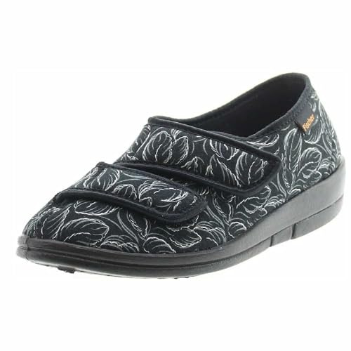 Fischer Markenschuh 203541 Damen Hausschuh Dora Schwarz, schwarz(schwarz), Gr. 41