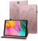Rostsant Funda Samsung Tab S2 9.7 Pulgada Caso de Cuero PU Farfalla Mariposa en Relieve Titular de Pluma Estuche Protector Tableta para Samsung Galaxy Tab S2 9.7 SM-T810/T815/T813/T819 - Oro Rosado