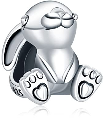 Annmors Der Hase Charms für Armband 925 Sterling Silber Anhänger
