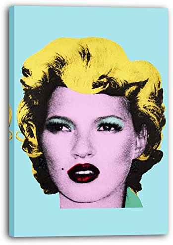 Printistico Leinwandbild Pop-Art Kate Moss Meets Marilyn Monroe - Banksy Inspiriert von Andy Warhol, Street-Art - Moderner Kunstdruck Canvas