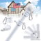 Flag Pole For House With Holder Bracket - 6ft Tangle Free Flag Poles for Outside House,Heavy Duty Flagpole Hardware Kit High Wind Resistant,Metal Flagpoles Residential for Outdoor,Porch,Truck-White