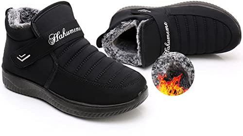Aocase Women Diabetic Shoes Winter Non-Slip Diabetic Orthopedic Slippers Adjustable Warm Slippers for Elderly Arthritis Oedema Swollen Feet Shoes Outdoor Walking Shoes,Black,40
