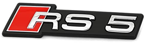 Audi 8W6853736G2ZZ Schriftzug RS5 Kühlergrill Clip Emblem Logo Plakette, Chrom/rot, für Facelift ab Modelljahr 2020