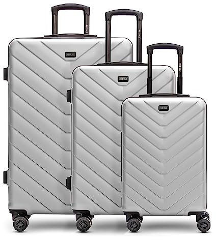 REDOLZ Hartschalen 3er Koffer-Set | Leichte Reise-Trolleys - hochwertiges ABS Material | Damen/Herren 4 Doppelrollen & TSA-Schloss (Essentials 07)