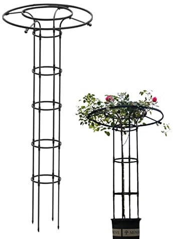 Vertical Metal Garden Trellis, Vertical Umbrella Trellis Tower, Vine Supports Plant Tower, Rustproof Coated Metal Umbrella Plant Trellis, Trellis For Climbing Plants Outdoor, For Vines, Tomatoes