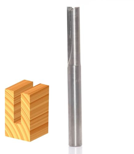 Akylin Vollhartmetall-O-Rillen-Oberfräsen-Bits, 1/4-Zoll-Schaft, 6,35 mm Schnittdurchmesser. Schaftfräser, Doppelrillen, gerader Bit für Hartplastik, Eintauchen, Dadoing, Fräsen 1/4 Zoll x 1/4 Zoll x