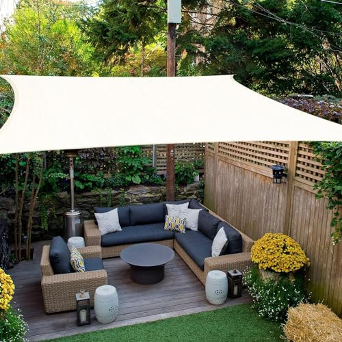 HAIKUS Vela de Sombra Cuadrado 4x4 m, Toldo Vela Transpirable 4x4m HDPE, Resistente y 98% Protección Rayos UV para Exterior, Jardín, Terrazas (Blanco)