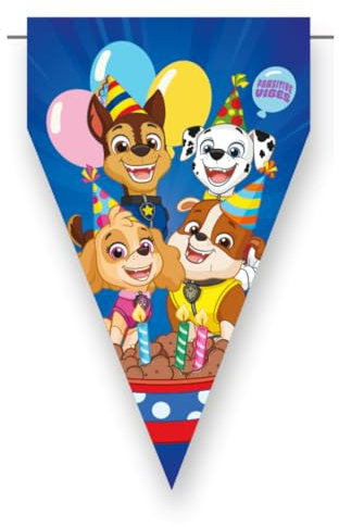 BeenSmile Guirnalda Paw Patrol – Decoración Cumpleaños Patrulla Canina para Niños y Niñas –Fiesta Infantil 3 o 4 Años con Skye Chase y Marshall – Patrulha Pata Aniversario