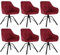 WOLTU Esszimmerstühle drehbar 6er Set, für Esszimmer Wohnzimmer, Bequeme Küchenstühle gepolstert mit Armlehnen Rückenlehne, mit Samtbezug, Bordeaux