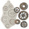 MINFEIDMS Steampunk Gear Fondant Form Zahnräder Silikonformen für Kuchen Dekorieren Cupcake Topper Süßigkeiten Schokolade Gummipaste Polymer Clay