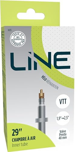 Fahrradschlauch 29 x 1,9 A 29 x 2,5 mit Presta-Ventil für Reifen und 29-Zoll-Räder – Line, Schwarz