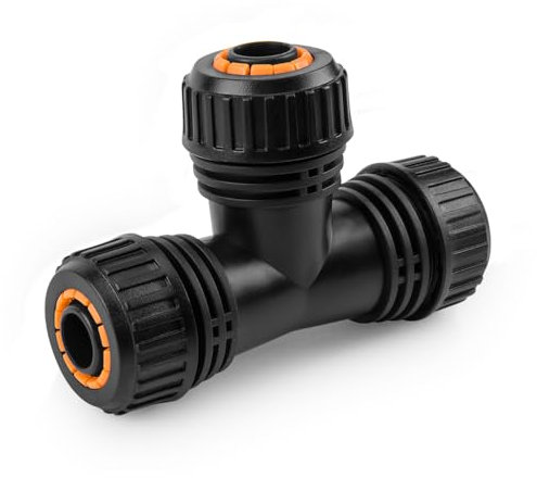 ABAZO Raccord en T pour le raccordement d'un tuyau d'arrosage, raccord de tuyau rapide, raccord de tuyau, compatible avec Gardena, distributeur de raccordement d'eau, 1/2 ou 3/4 (1/2)