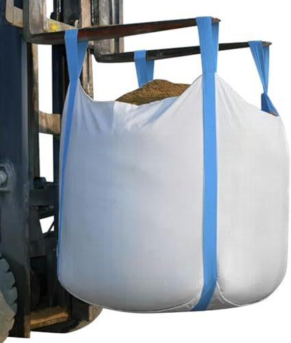 SHOPROM Sacchi Giardinaggio Omologati BigBag 1000 kg in Polipropilene Resistenti e Riutilizzabili per smaltimento Materiali Edili e Agricoli Ideali per Stoccaggio (Fondo chiuso Cielo aperto, 6 PEZZI)