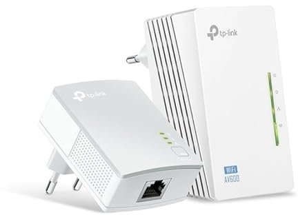 Powerline WiFi - HomePlug AV500 Bridge - WiFi 802.11b/g/n - Kit of 2 to Extend Network and Improve Signal in the Home