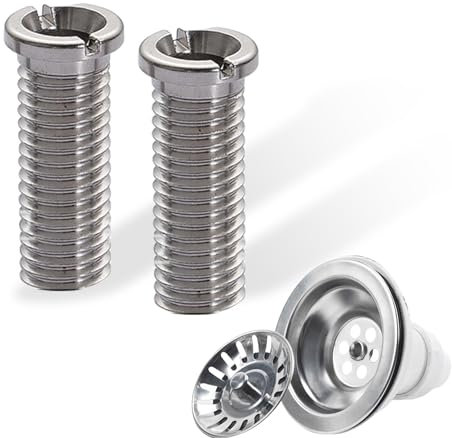 2 piezas de fregadero de tornillo hueco, tornillo hueco para válvulas de cesta de colador, accesorios para fregadero de cocina (35 mm)