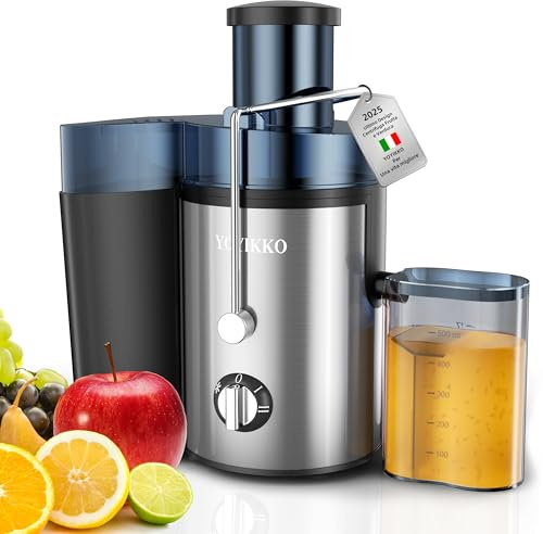 Centrifuga Frutta e Verdura, 3 Velocità di Regolazione, 800W Estrattore Frutta e Verdura con 75 MM Bocca Larga, Facile da Pulire, Acciaio Inossidabile Senza BPA (Argento-100)