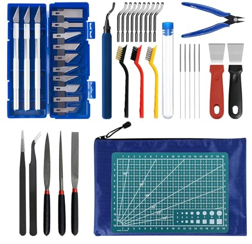 Kit Di Strumenti Per Stampante 3d, 42 Pezzi Accessori Per Stampante 3d, Strumenti Di Modellismo Con Coltelli Da Intaglio, Lime, Pinze, Kit Di Strumenti Di Stampa 3d Per Levigare, Finire, Sbavare