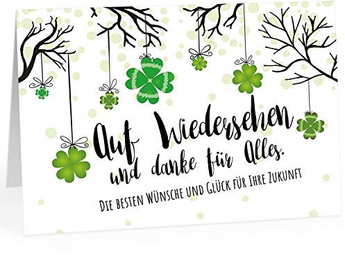XXL Abschiedskarte (A4) | Auf Wiedersehen (Förmlich) | mit Umschlag | edle und hochwertige Klappkarte | Zum Abschied | Große Karte für Kollegen, Pension, Rente | Maxi Karte | Überformat