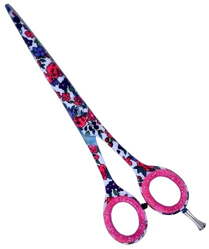 ASM® Professionelle Friseurschere – robuste Edelstahl-Schere zum Schneiden von Haaren – Friseurschere für Damen und Herren (16,5 cm Super Cut Blau Pink)