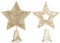VALICLUD 2 Stücke Weihnachtsbaumspitze Metall Christbaumspitze Gold Glitzer Baumspitze Weihnachtsbaum Stern Weihnachtsstern Baumschmuck Spitze Weihnachten Fenster Tischdeko für Tannenbaum Deko