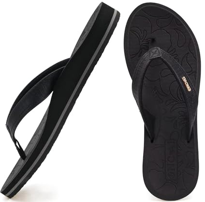 ONCAI Tongs Femmes,Yoga Mat Anti-dérapant Tongs mode Sandales Plage d'été Pantoufles avec soutien de la voûte plantaire Semelles Eva légères Taille 36-43 EU