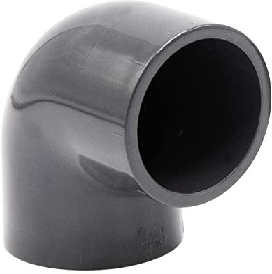 PVC-Winkel-Muffe 90° I 50mm I 1 1/2 Zoll I Klebemuffe I PVC-Rohrmuffe mit 2-Anschlüssen I Rohr-Verbindungsstück PVC-Fitting I bm014