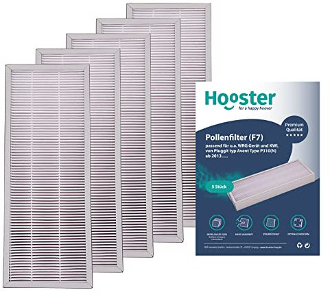 Hooster 5 Stück Filter passend für Pluggit Avent P310 AP310 | Filterklasse F7 (Feinstaub/Pollen etc.) | Alternative zu Pluggit APFG4-310 Filter