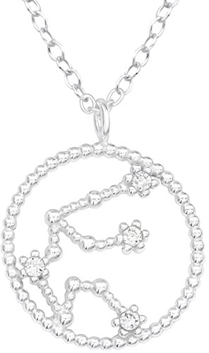 EYS JEWELRY Sternzeichen Kette Wassermann Halskette Damen Silber 925 mit Anhänger Sternbild Zirkonia Kristalle Geschenke für Frauen Freundin Silberkette 45 cm im Schmucketui
