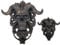 NIDONE Diabolus Horned Schädel -Türklopfer - Schädel -Tür Klopferharz Hof Schafkopf Dekorative Wandhänge Kunsthandwerk L (9.45x8.66x2,36 Zoll)