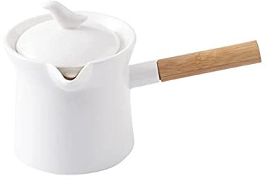 WAOCEO Kaffeekanne Kaffeekessel, Keramik-Milch-Heiztopf, Wasserkocher, Kaffeemaschine mit langem Griff, Barista-Werkzeuge, perfekt for Kaffeeliebhaber für Zuhause, Küche (Color : 300ml)