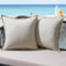 MIULEE Outdoor Kissen Wetterfest Kissenbezug Wasserdichter Dekorative Kissenbezüge Leinen-Optik Sofakissen Dekokissen für Garten Sofa Couch Wohnzimmer Schlafzimmer 2er Set 45x45cm Grau Weiß