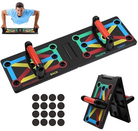 Planche de pompes pliable 12 en 1 Push Up Board pour entraînement du corps Système d’entraînement Pliable pour Rack de Fitness pour Le Fitness à Domicile