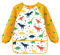 MorLuks Malschürze kinder 3-8 jahre, Malkittel kinder Dinosaurier gelb, Bastelschürze kinder mit 3 Taschen, Malkittel schule 1, Klasse Jungen, Länge 58cm