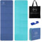 EBS - Faltbare rutschfeste Yoga Matte mit Yoga-Gurt und platzsparender Tasche - Sportmatte (Blue)