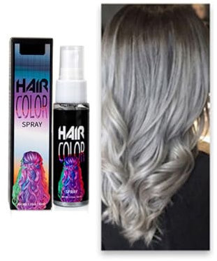 Temporäre Haarfarbe Spray für alle Haartypen - Zeitsparen DIY Schnell Trocknend - für Party, Hollowen, Cosplay (Grau, eine Größe)