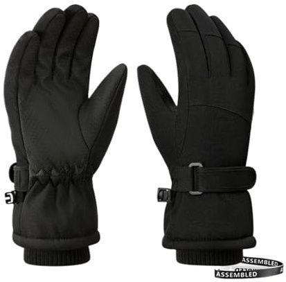Guantes de esquí para niños, guantes de nieve a prueba de viento para niños - Guantes de snowboard impermeables - Guantes de esquí de invierno cómodos para niños para esquí, snowboard, senderismo, spo