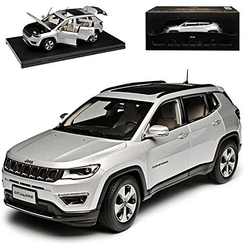 alles-meine.de GmbH Jeep Compass SUV Silber 2. Generation ab 2016 1/18 PA*u*d*i Modell Auto mit individiuellem Wunschkennzeichen