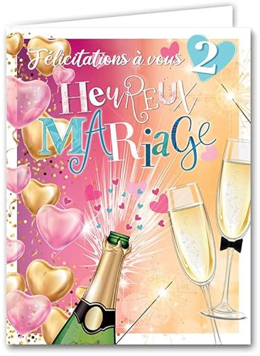 Editions Cely Glückwunschkarte zur Hochzeit XXL – Notizbuch groß A3 34 x 44 cm – inklusive Umschlag (F109)