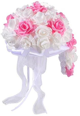 Bouquet da sposa fatto a mano, decorazione per matrimonio, bouquet di rose combinate per un grazioso anniversario di ricorrenza in resina bouquet da sposa