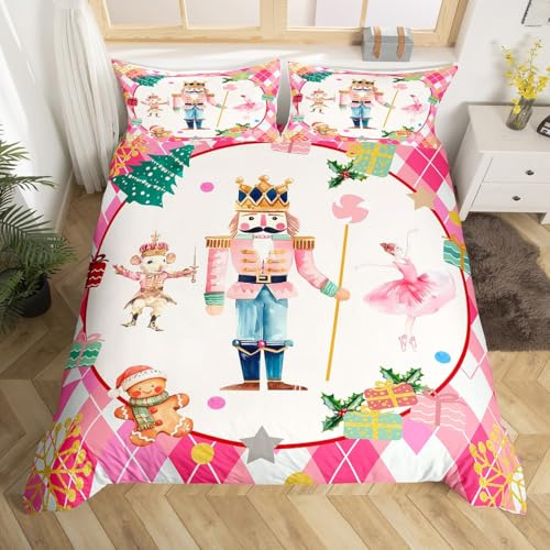 Homewish Weihnachts Diamant Nussknacker Bettwäsche 135x200 | Prinzessin Ballett Mädchen Bettwäscheset Coquette Weihnachten Bett Set Zimmer dekor