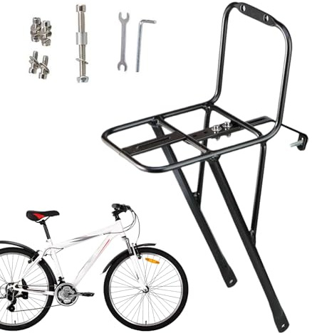 Duvcoywae Fahrrad Gepäckträger Vorderrad - Lastenrad Gepäckträger - Aufnahme für Tasche Reise Mountainbiking Cruiser Transport Korb Gabel