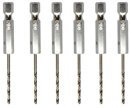 6 Pcs 2mm Twist Drill Bits 1/4 Hex Shank M35 Cobalt Titanium Coated | 135° split point; spiral flute chip removal, heat & wear resistant, fits impact drivers, drills metal, wood & plastic.