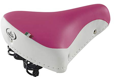 Sella Vintage Graziella Montegrappa Originale in Pelle Sintetica con Doppia Molla MOD 08/F (Colore: Rosa/Bianco)