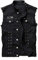 Idopy Herren Slim Fit Punk Denim Weste Ärmellose Jeans Weste Jacke mit Nieten Schwarz 5XL