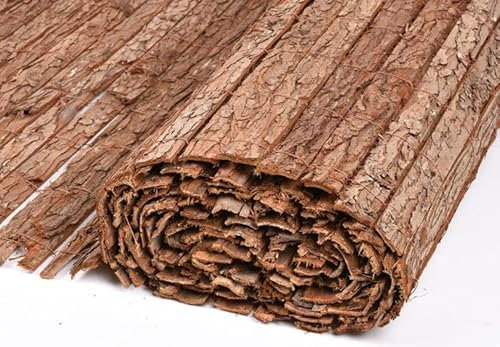 Suinga Corteza Natural Simple Cara 1x3 m | Cerramiento de Corteza de Pino, Valla decorativa y ocultación 95%, marrón