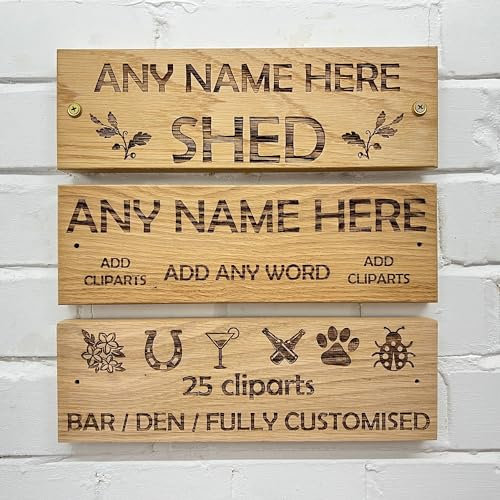 Personalised Solid Oak Large Wooden Sign Plaque Custom Made Wall Door Decor Idea 30 x 9.5 x 2cm (11.8x3.7x0.8)