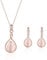 Parure collier et boucles d'oreilles Parure Mariage Rose Gold Bijoux pour Femme Collier et Boucle D'oreille Goutte d'eau Pendentif Bijoux Cadeaux Demoiselle d'honneur Fantaisie Cadeau Bijoux (Rose)